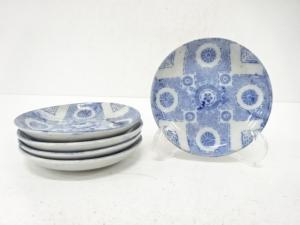 古伊万里　印判手　花　小皿　5客揃